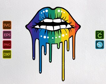 Lgbt Pride Lips Svg Etsy