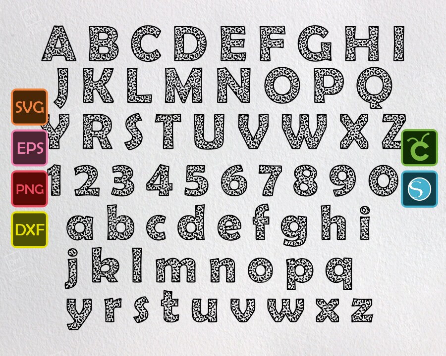 Download Leopard font Svg Animal alphabet letters numbers Png ...