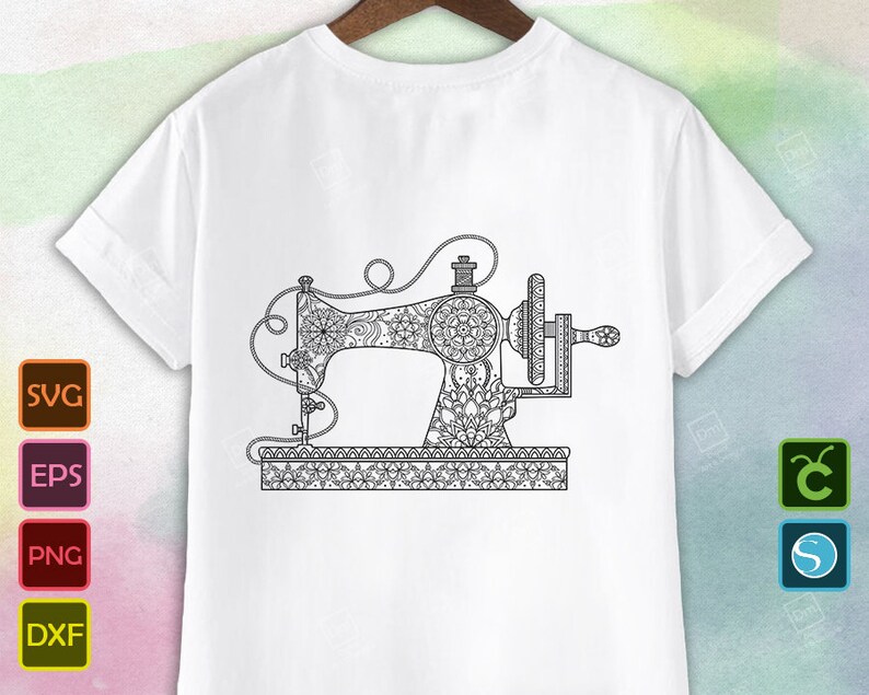 Download Sewing Machine SVG Boho Zentangle Mandala PNG Cut file | Etsy