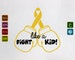 Fight Like a Kid Svg, Childhood Cancer Png, Gold Ribbon, Cancer Awareness, Girl Boy Hero, Boxing Gloves, Cricut Silhouette, Dxf, Eps, Htv 