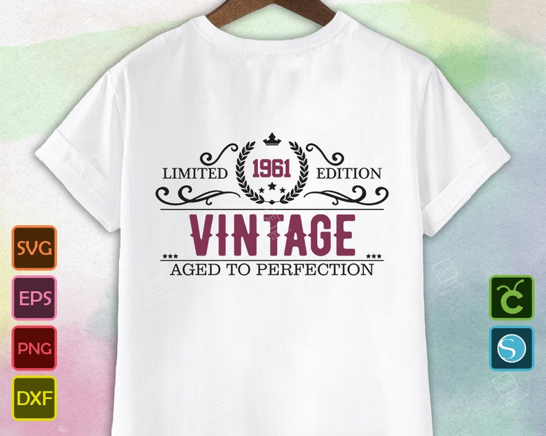 Download Vintage 1961 design Svg Fifty Nine Years Old Png 59th | Etsy