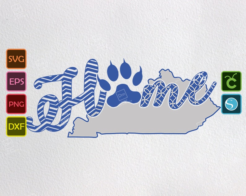 Download Kentucky Home Svg Ky state outline Png Cat paw print | Etsy