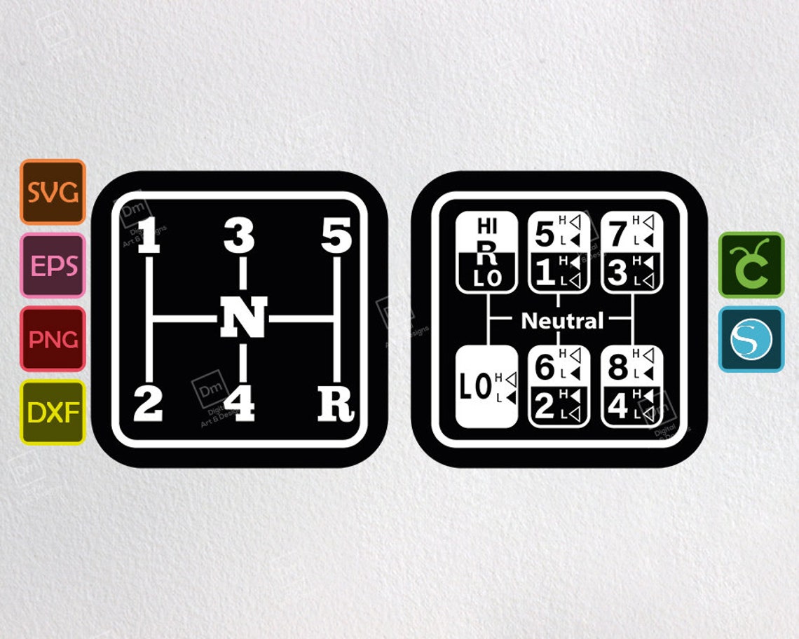 Gear Shift Svg 5-Speed Manual Png Stick Speed Drive Manual | Etsy