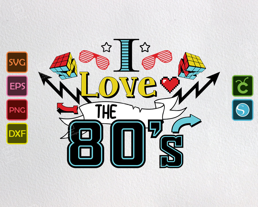 80s Svg I Love The 80s png 1980s birthday Party Disco Mtv | Etsy