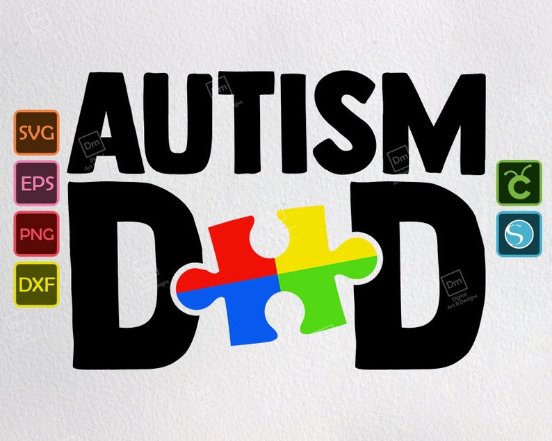 Download Autism Dad Svg Colorful Puzzle pieces Png Autism Awareness ...