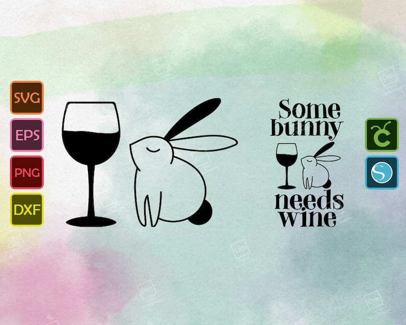 Download Art Collectibles Clip Art Happy Easter Png Funny Saying Quote Dxf Eps Cricut Silhouette Holiday Rabbit Wine Lovers Some Bunny Needs Wine Svg Mom Life Design