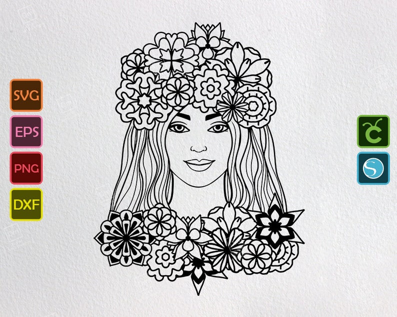 Download Mandala Style Woman Lady SVG Mandala Zentangle Png Clipart | Etsy