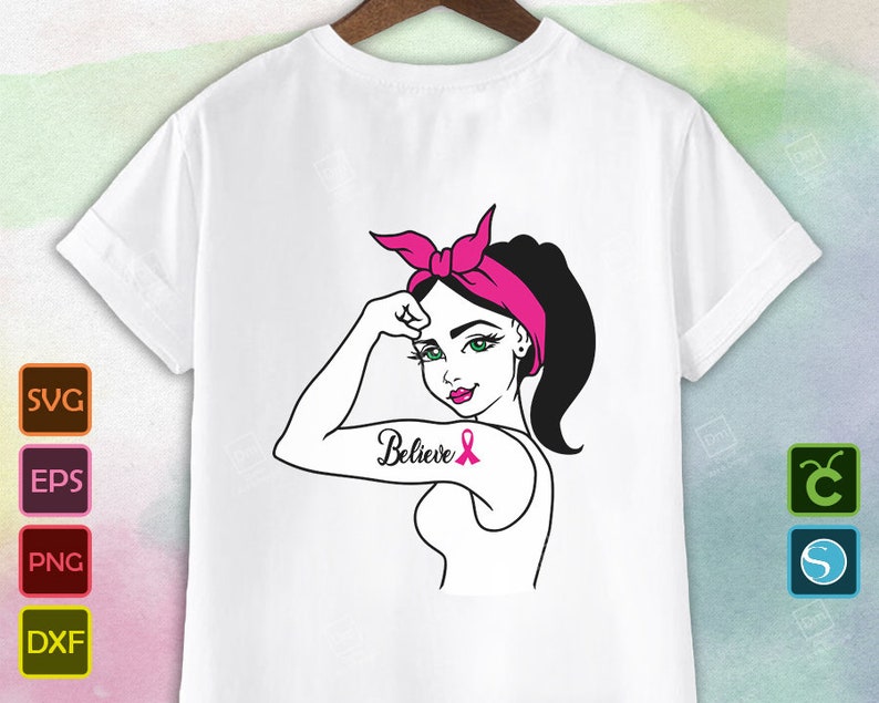 Download Rosie The Riveter Svg Breast Cancer Girl Fighter Png Faith ...