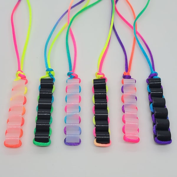 Big Bead Neon Rainbow Cord Fidget Necklace