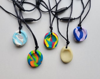 Worry Stone Necklace - 23 Color Options! - Finger Fidget