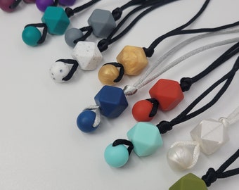 Simple Hex Sensory Fidget Necklace | 13 Colors!