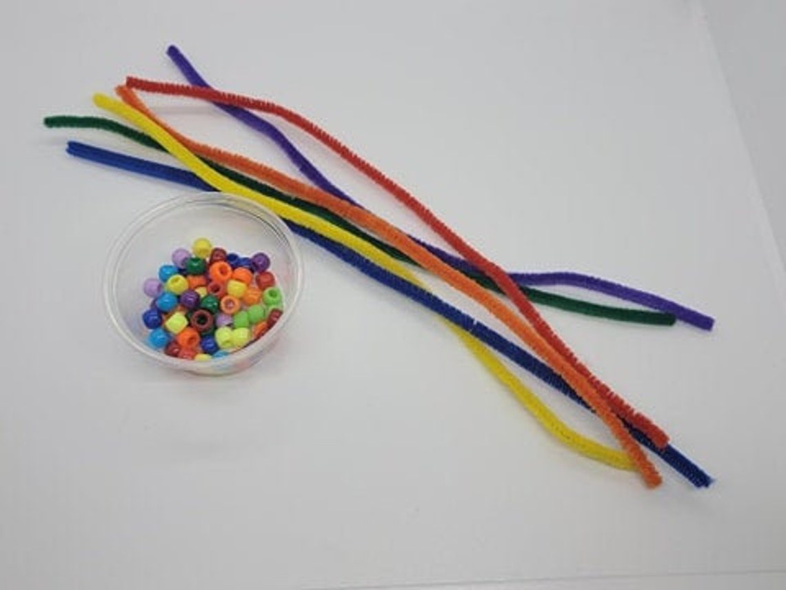 Busy Bag Fidget Kit Pipe Cleaners and Pony Beads Color Etsy