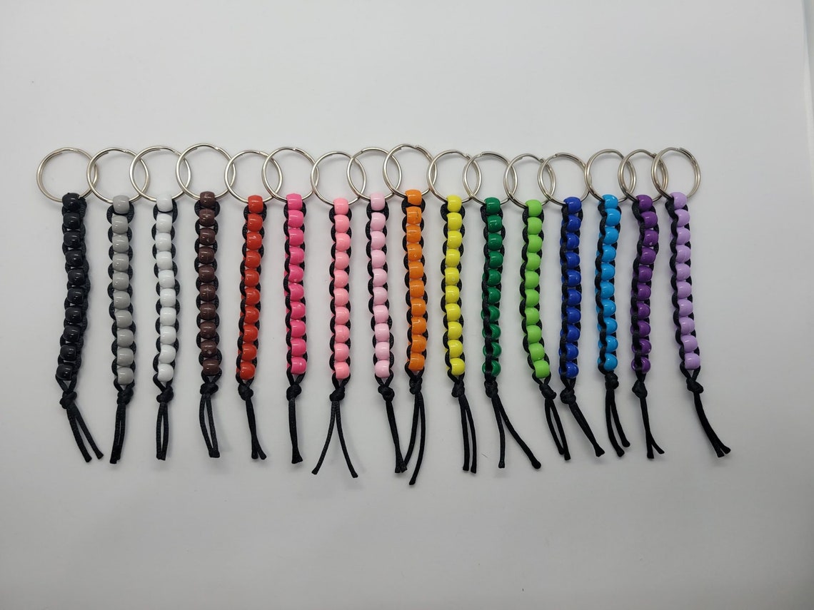 Beaded keychains in different colors
