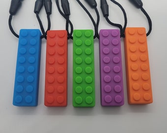 Building Block Silicone Sensory Necklace Fidget