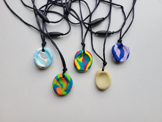 Worry Stone Necklace - 23 Color Options! - Finger Fidget