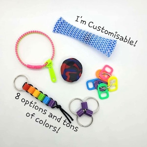 Customizable Fidget Bundle Kit: Zipper Bracelet, Marble Fidget