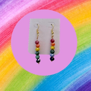 Rainbow Beaded Earrings