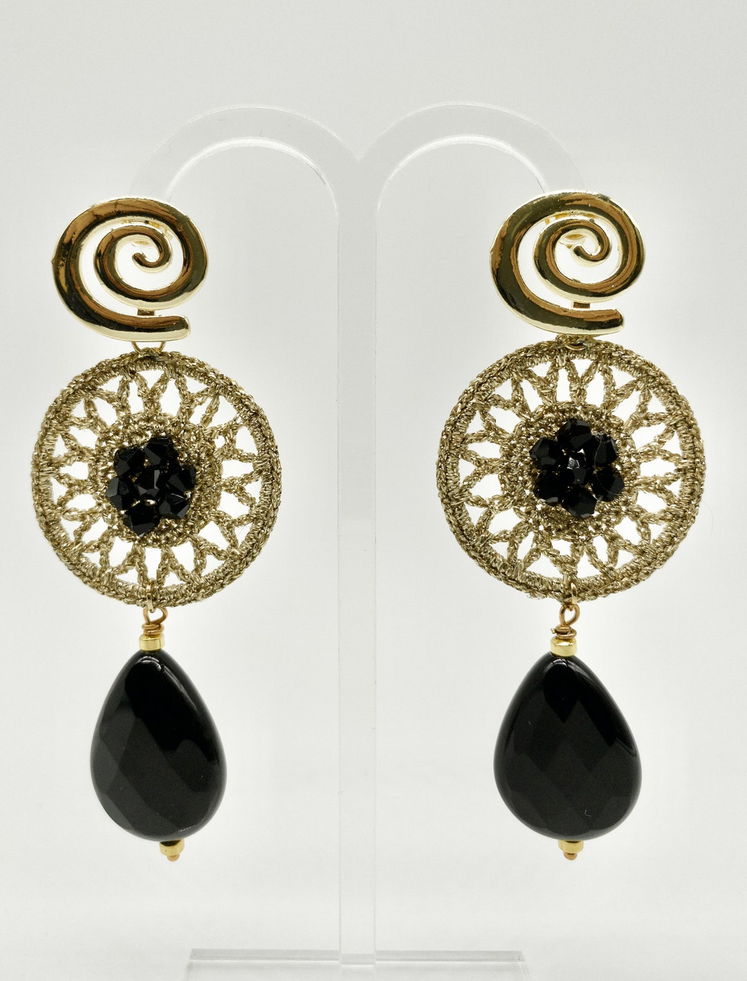 Orecchini Pendenti Chandelier Artigianali In Argento Tibetano Con Onice Verde, Gioielli Boho Vintage Fatti A Mano, Regalo Elegante