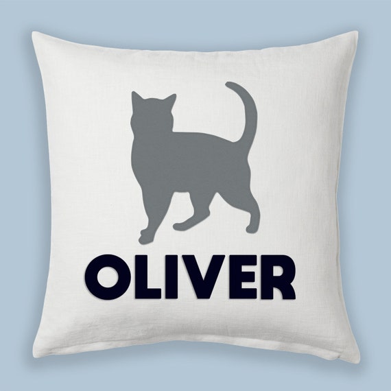 Custom Pet Name Pillow Personalized Cat Pillow Pet Parent Etsy