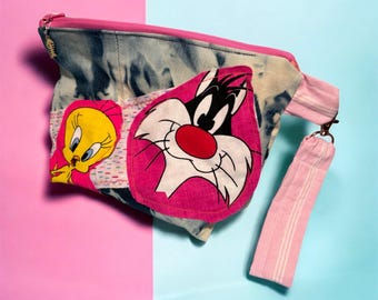 New**Tweety Jean Clutch/Cosmetic Bag