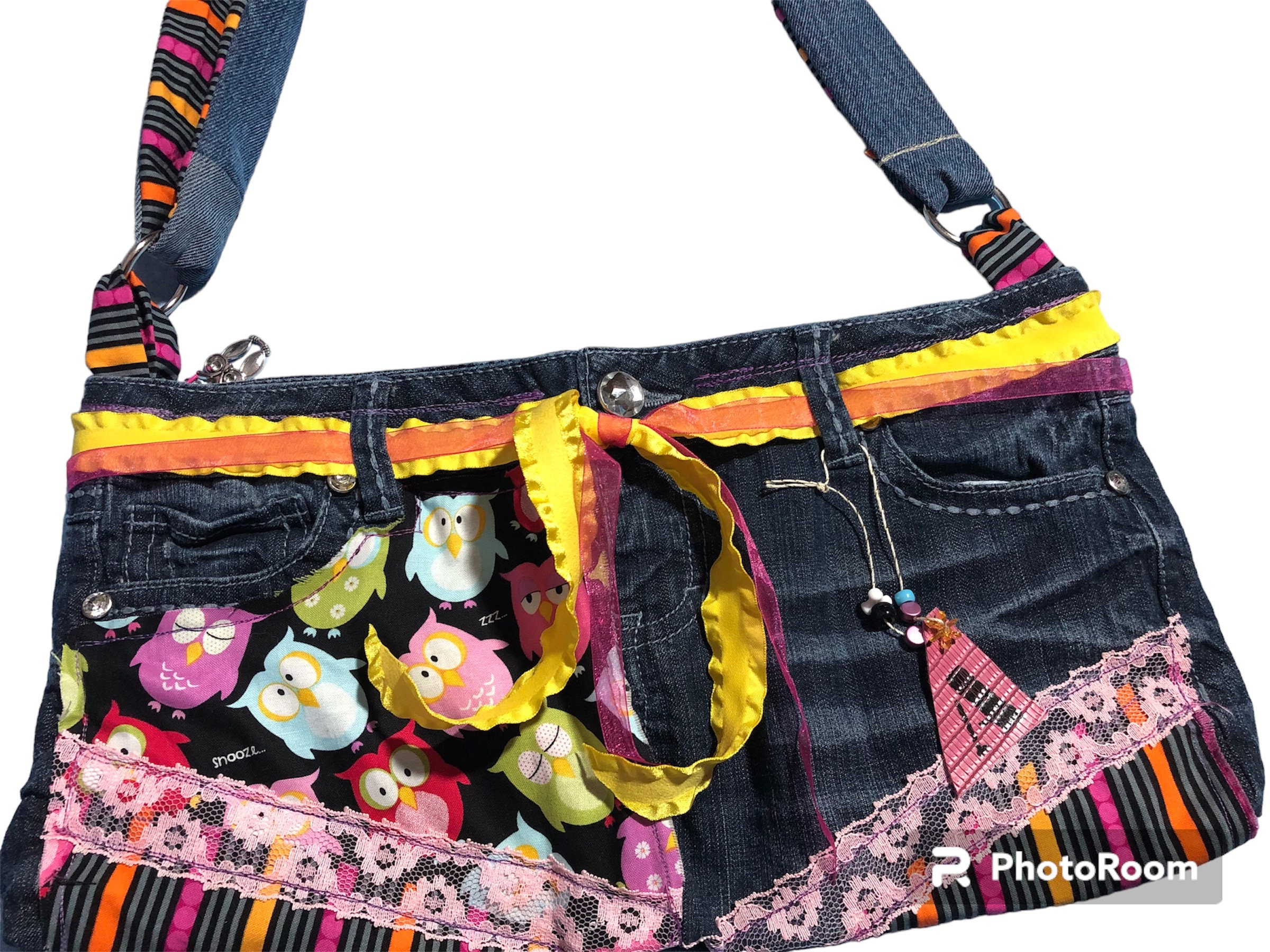 Sleepy Owl Jean Purse