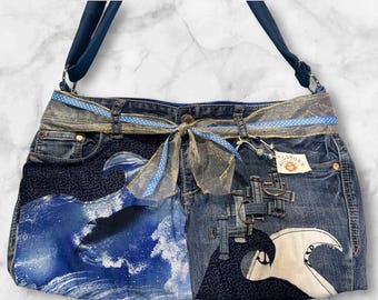 Dazzling Dolphin Jean Purse…Silky Inside