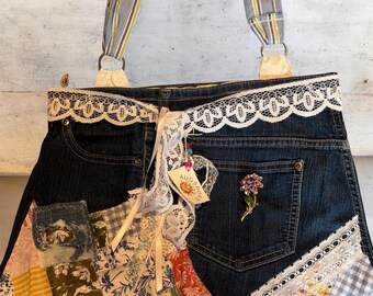 New**Pink Patchwork Jean Purse