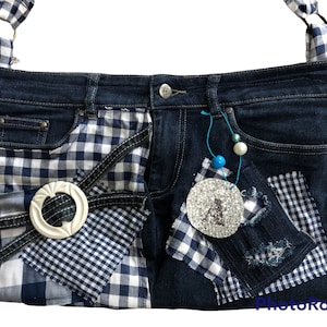 Blue Gingham Jean Purse