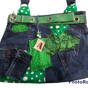 Bolso vaquero verde glamuroso