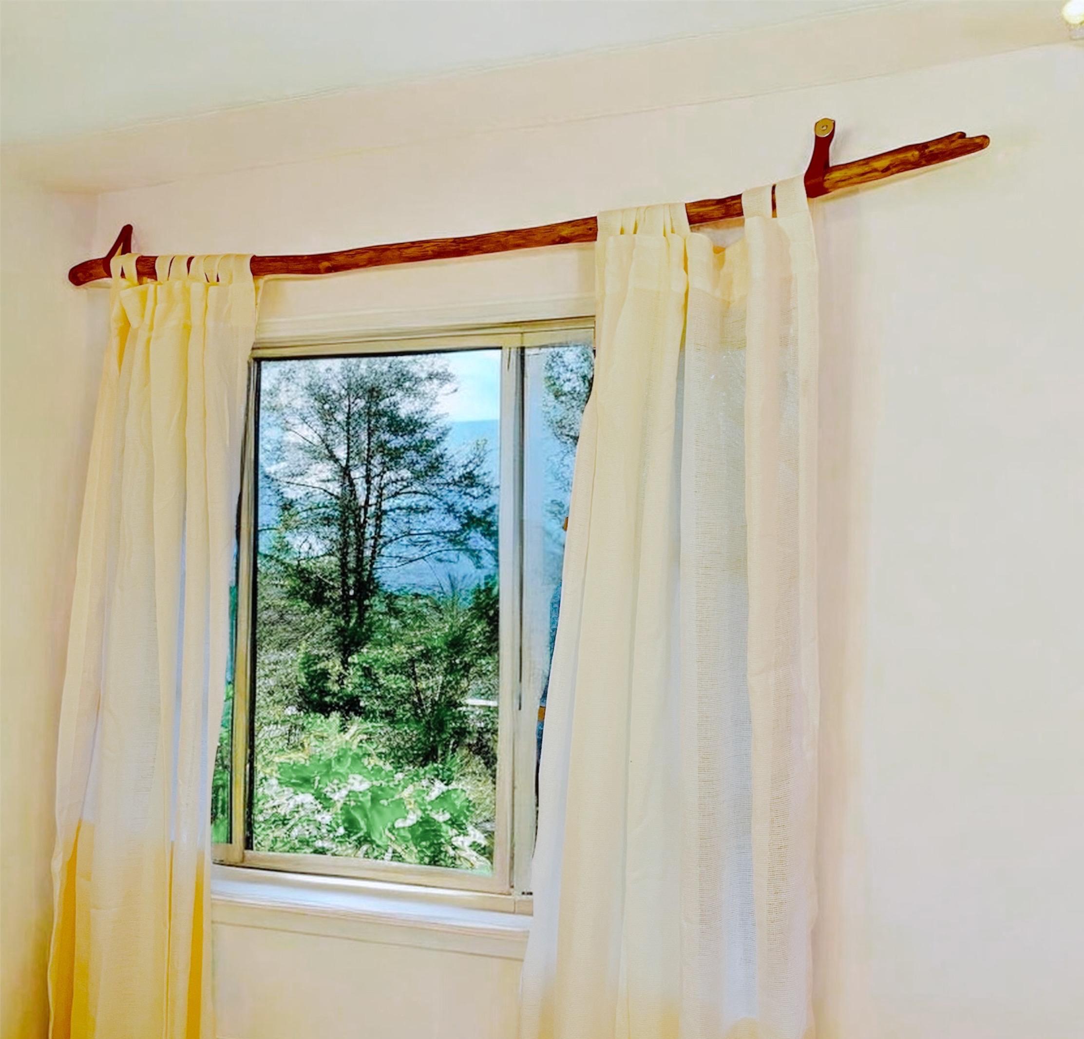 Rustic Cabin Curtain Rods Natural Driftwood Curtain Rod | Handcrafted Window Treatment | Indoor ...