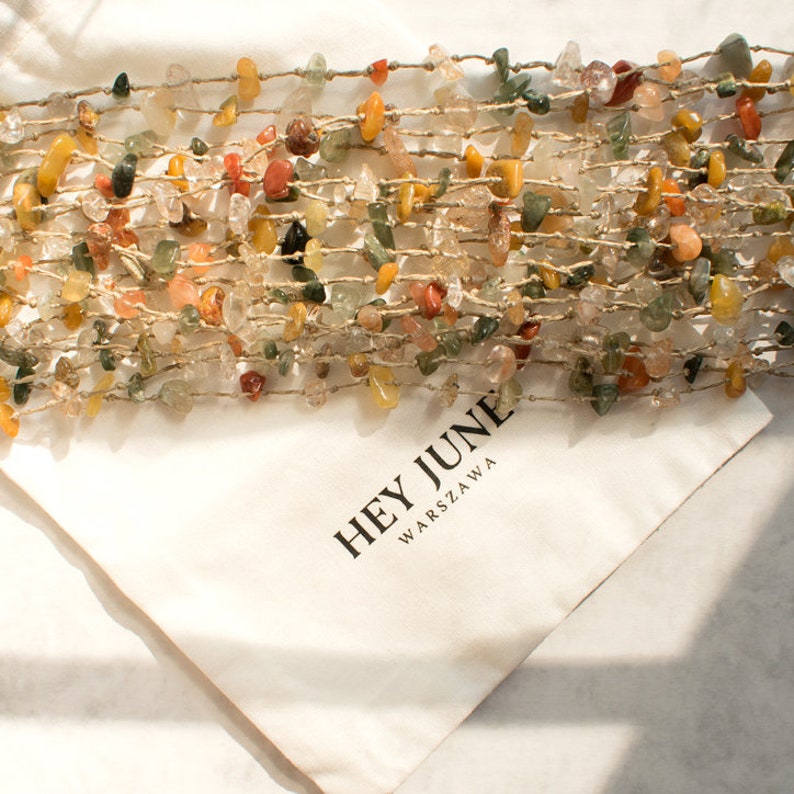 Indian agate Necklace Multicoloure Boho necklace