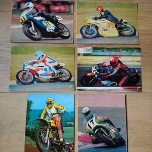 Set von 6 vintage Motorsägen gerelateerde Ansichtskarten, Edition d'Art Yvon, Jahrgang 1970