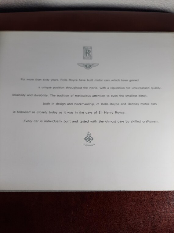 Originele Rolls Royce Bentley Brochure Met Inlegvellen 1968 - Etsy Originele Rolls Royce Bentley Brochure Met Inlegvellen 1968 - Etsy