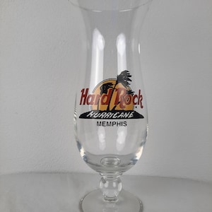 Hardrock Cafe Hurricane glas, stad Memphis oude logo, vintage, goede conditie