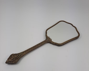 Viktorianischer Handspiegel mit Bordüren
