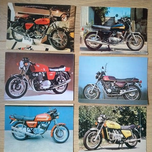 Set van zes vintage ansichtkaarten uit de jaren &#39;70.