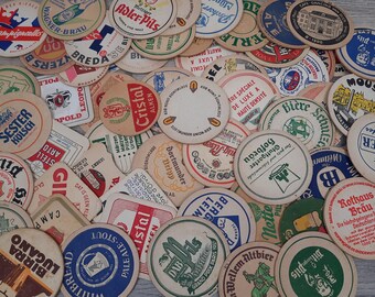 Lot van 57 vintage Europese bierviltjes | Duits, Nederlands, Belgisch etc | Jaren &#39;60 en &#39;70