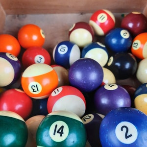 Vintage snookerballen | Willekeurig nummer | Setbusje 10