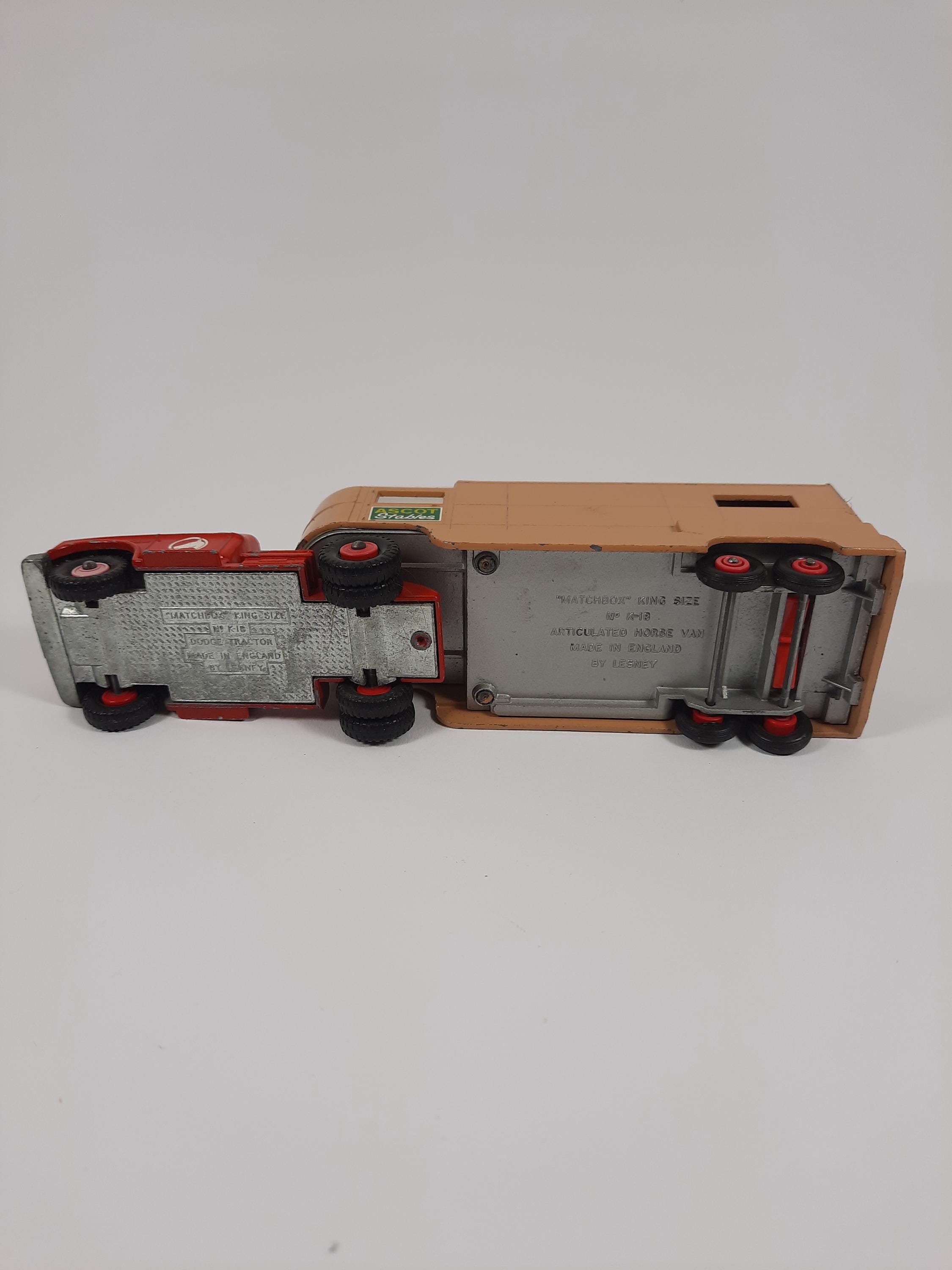 Matchbox Lesney King Size K-18 Dodge Tractor + Articulated Horse