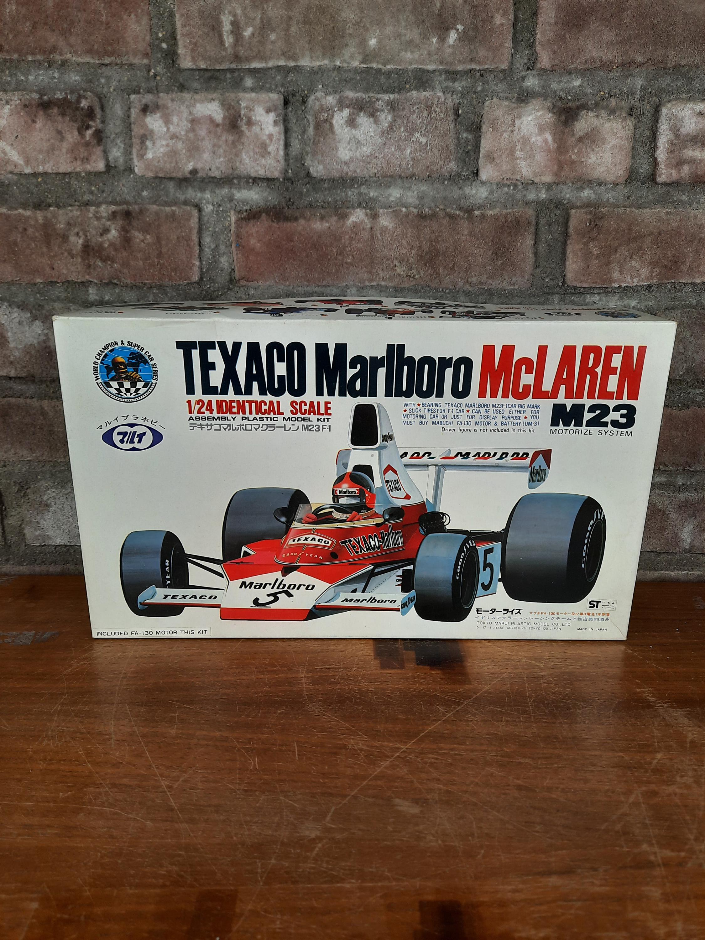 TAMIYA TEXACO M23 Marlboro 1/12スケール Texaco Marlboro McLaren M23, as driven by Emerson Fittipaldi