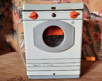 ビンテージ ブリキ製おもちゃの洗濯機 1950 年代 ウォッシュ O マット