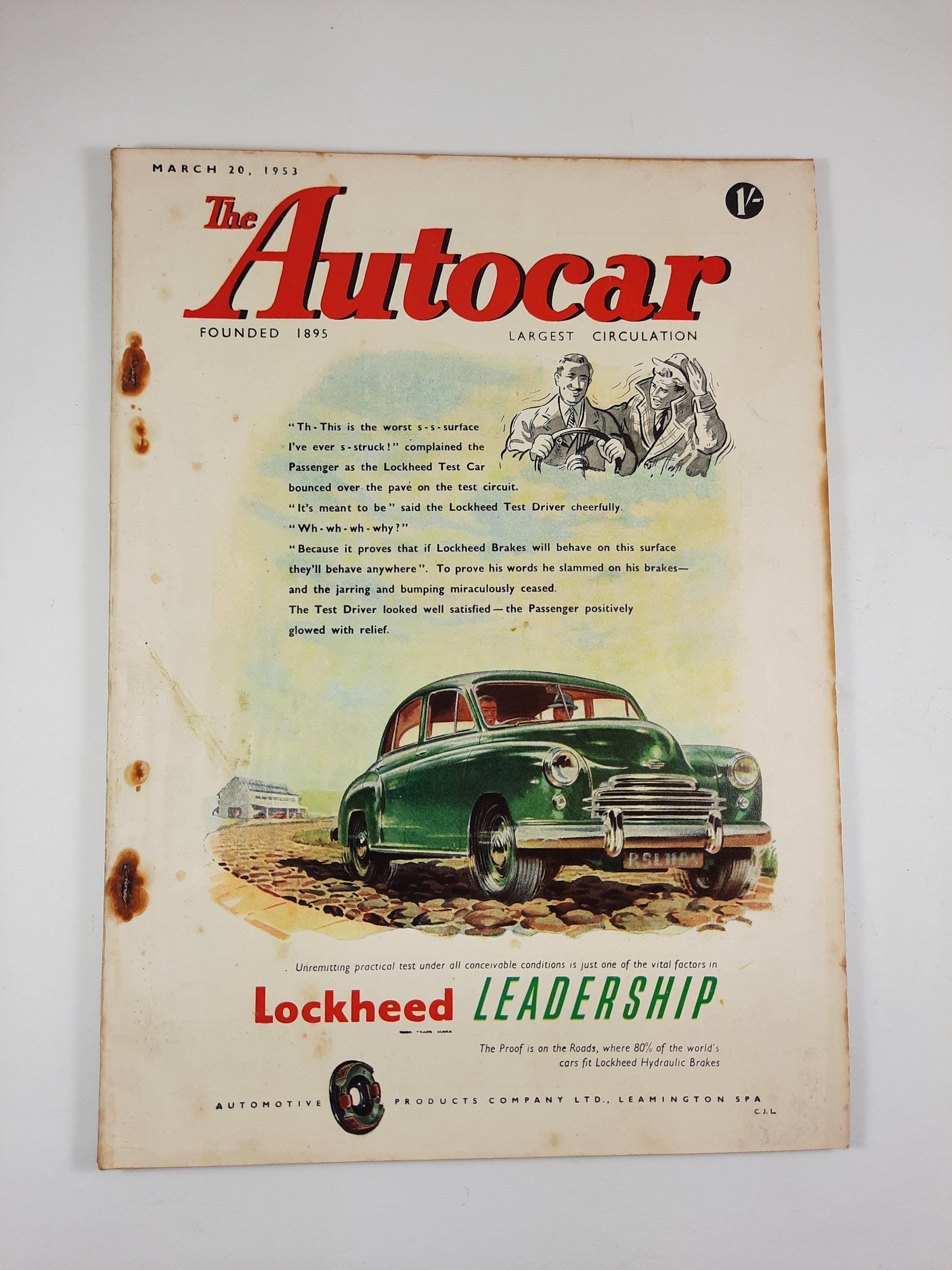 今から30年から50年以上前の英国自動車雑誌セット 英国のヴィンテージ誌『The Autocar』1953年3月号 – 自動車史 - Etsy 日本