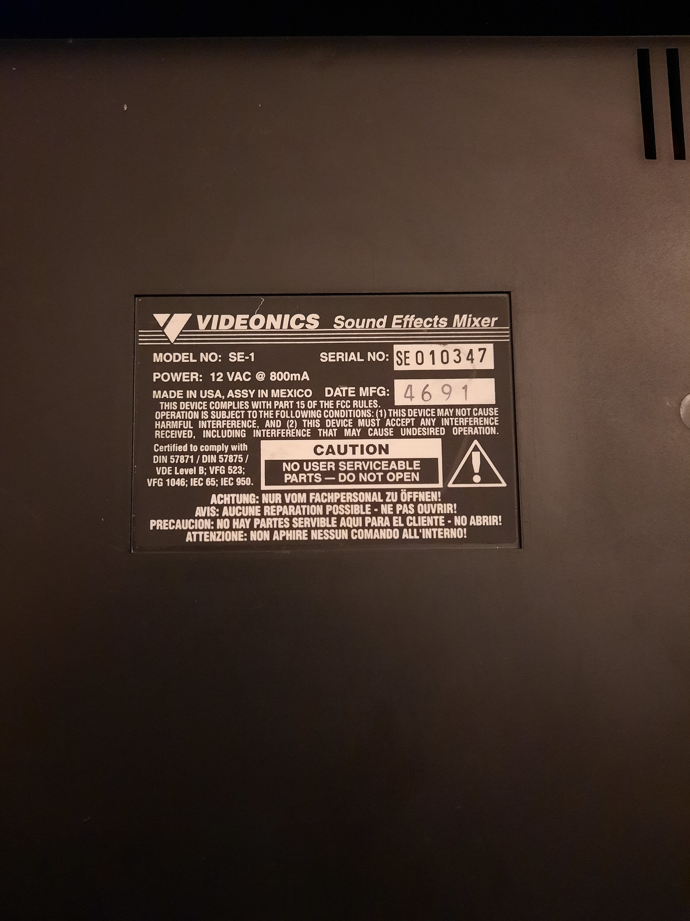 Videonics Sound Effects Mixer, Boing Box, Video Production, Broadcast