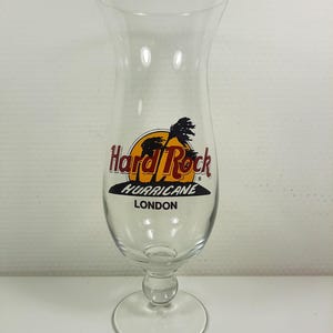 Hardrock Cafe Hurricane glas, stad London, oude logo, vintage, goede conditie