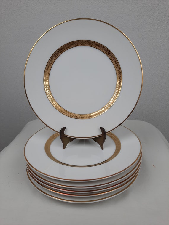 Hutschenreuther | Porselein | Gouden rand | Set van 6 schotels