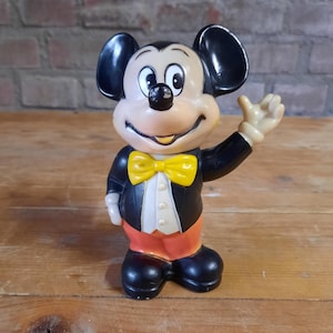 Vintage Disney Mickey Mouse kunststof spaarpot