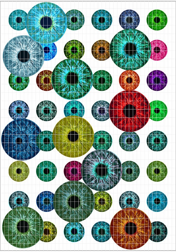 Eyes Printable Circles 8mm Printable Download Digital Collage | Etsy