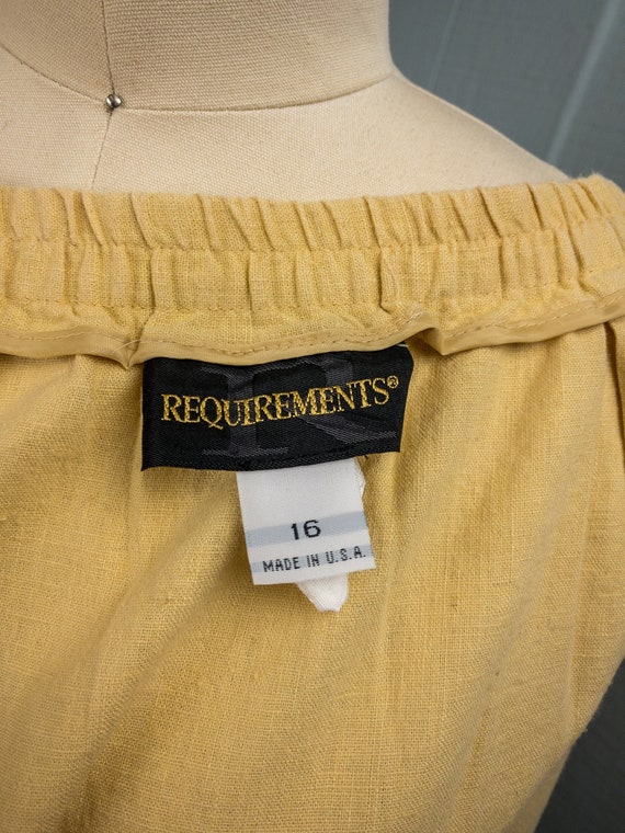 90's Butter Yellow Linen Maxi Skirt | L/XL - image 9