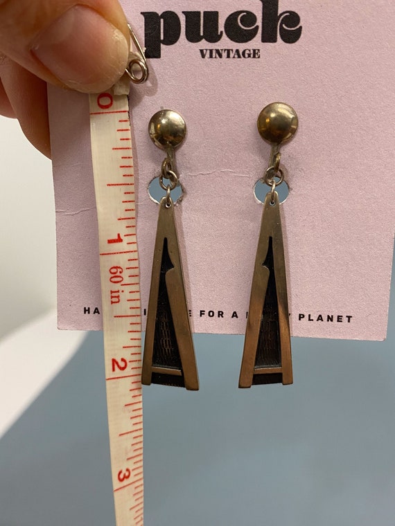 Sterling Silver Dramatic "A" Screw Back Earrings - image 5