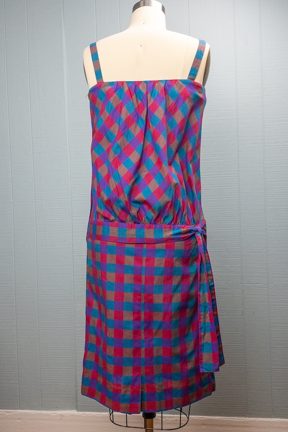 60's Plaid Purple Pink Blue Dress | XXS/XS | Drop… - image 6